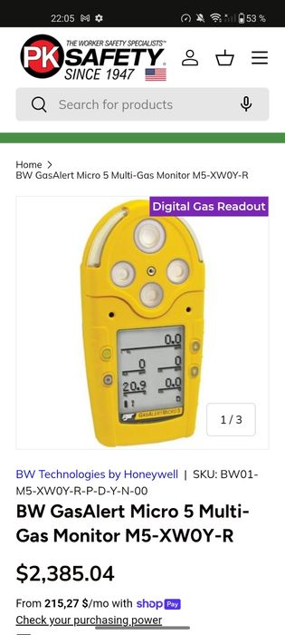 Detector Gas Alert Micro5 IR