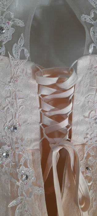 Rochie ocazie, crem, scurtă, foarte festivă, 42-44