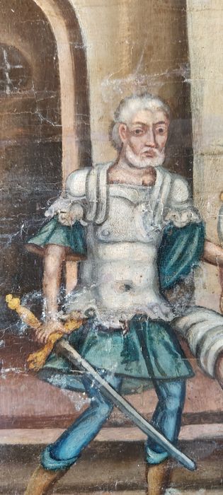 Icoana veche Tăierea capului Sfantultu Ioan Botezătorul secol 18i