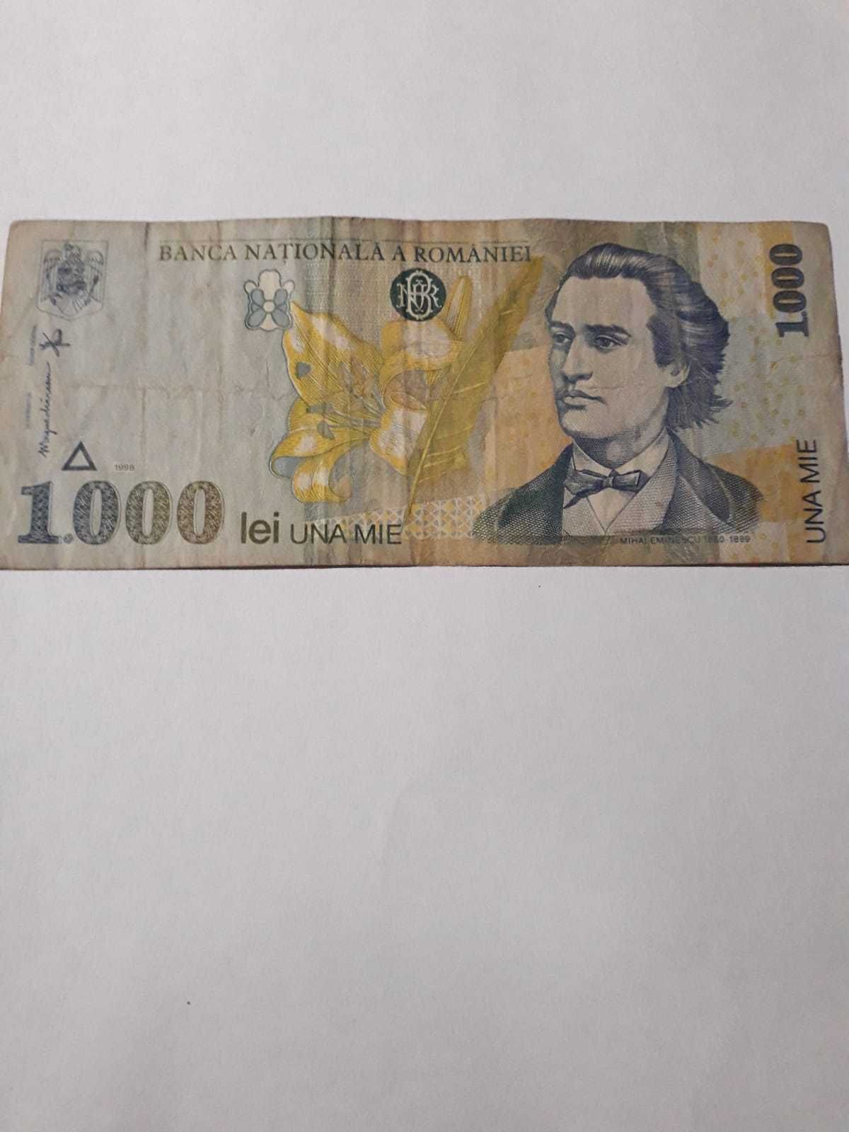 Vand bancnota de 1000 lei Eminescu