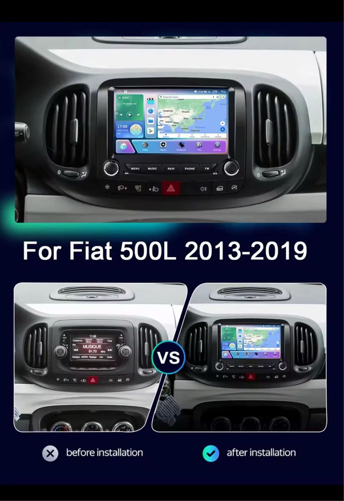 4/64gb 7” за Фиат Fiat 500L multimedia Android