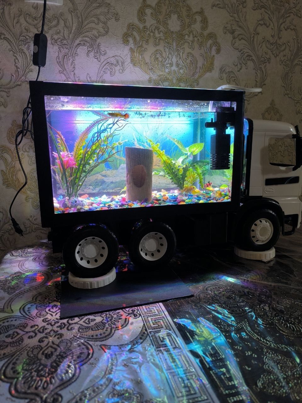 Akvarium sotiladi 25 litir bolajonlar uchun qiziqarli kamazcha akvariu