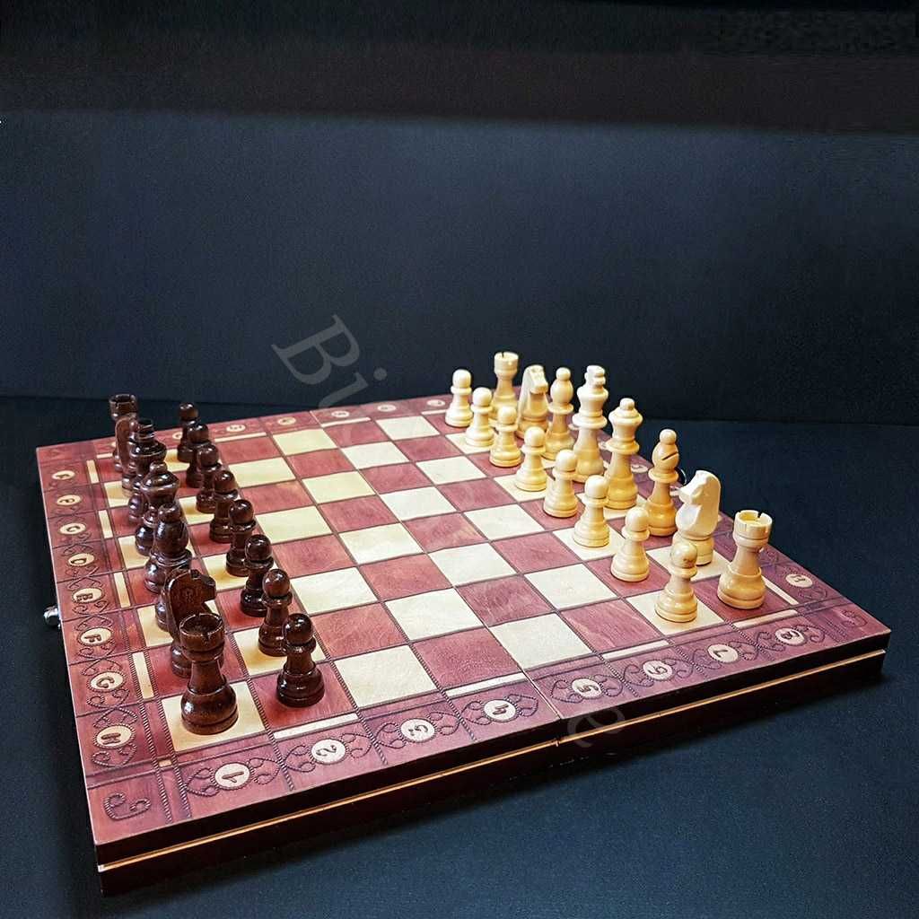 Деревянный набор игр 3 в 1 – Шашки Шахматы Нарды.
