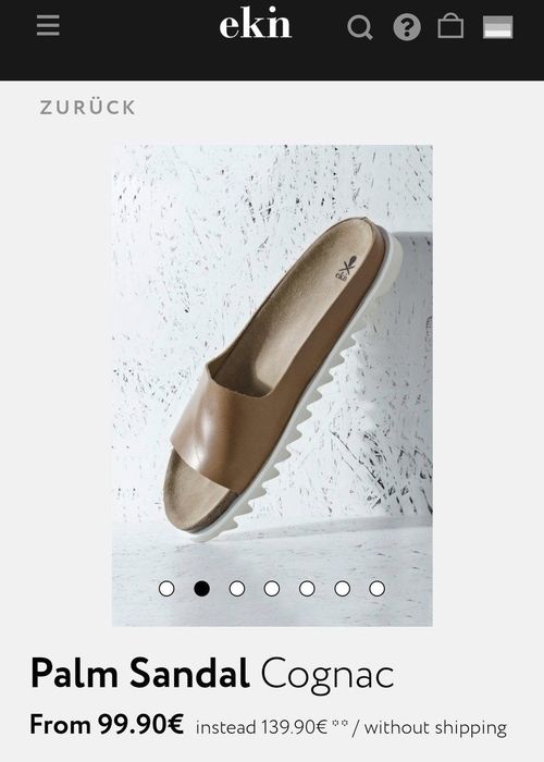 Sandale lux, Papuci dama EKN Palm Sandal, Pluta + Vibram - 37