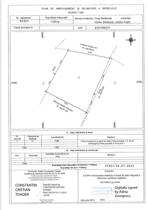 Teren zonă exclusivistă cu autorizație de construcție, Stefanesti