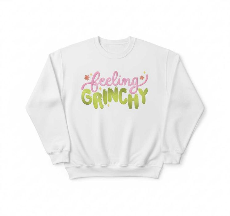 Bluză de Crăciun Brodată – „Feeling Grinchy”