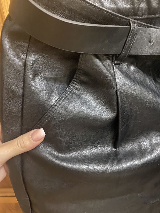 Кожанные женские брюки