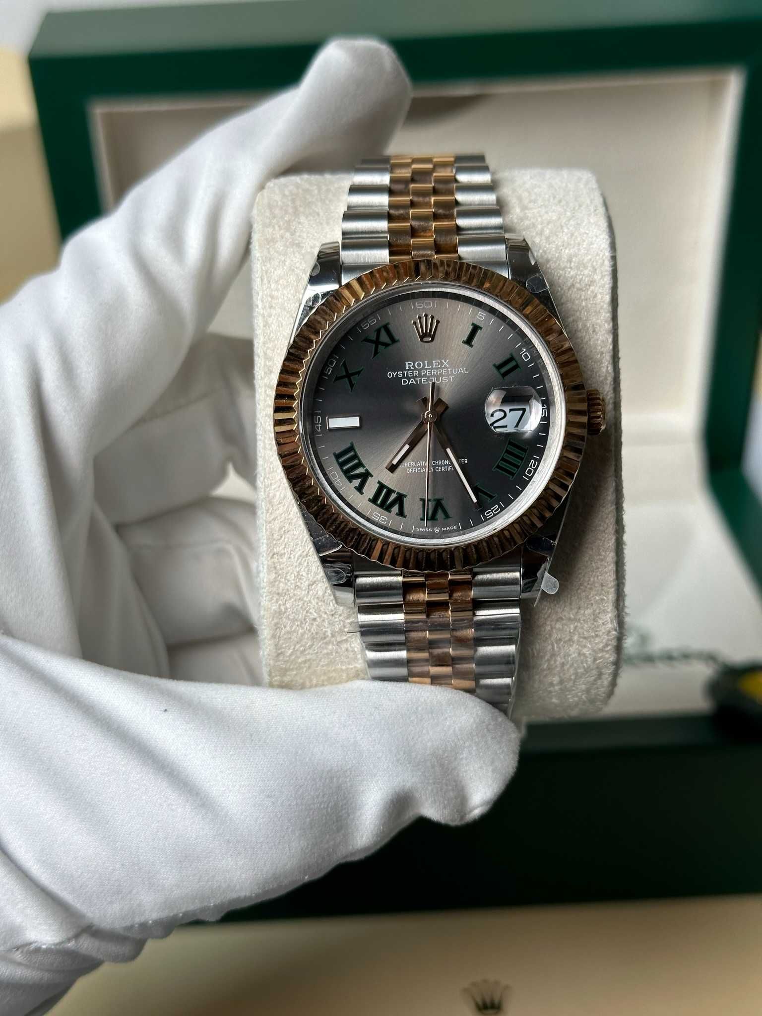 Rolex Datejust 41  Steel and Rose Gold with Wimbledon Dial 126331