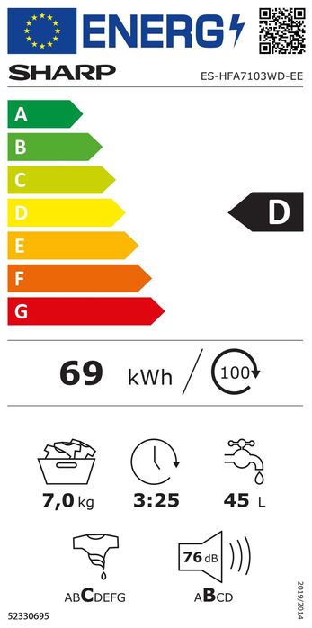Пералня Sharp ES-HFA7103WD