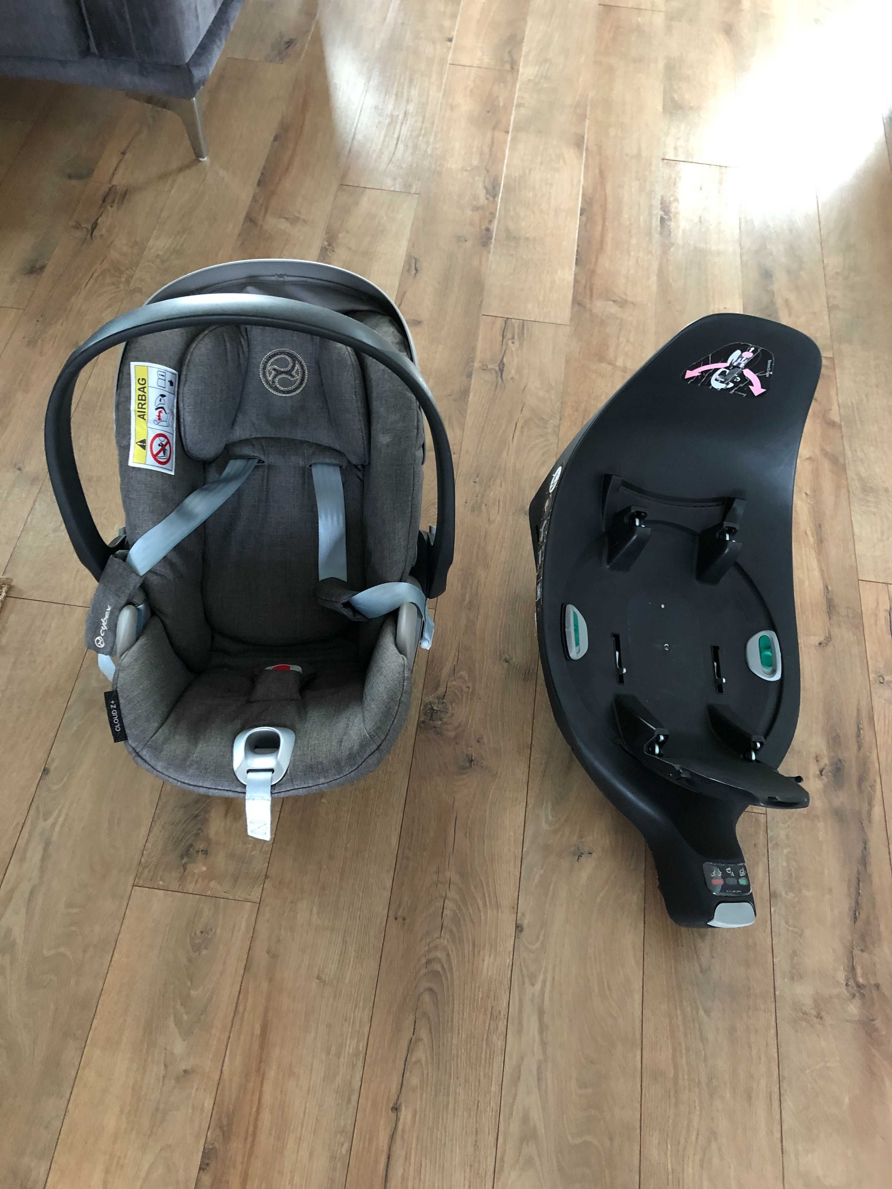 Cybex Platinum Z Plus Soho Gray + baza isofix rotativa + adaptori