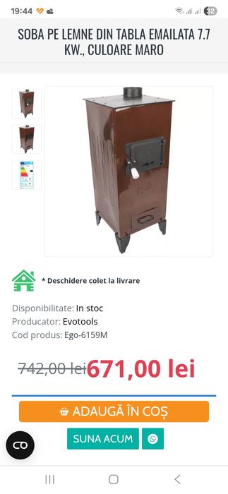 soba godin căptușit cu samota 7kw