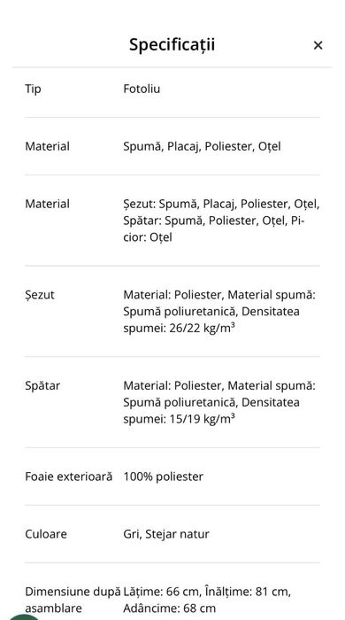 Fotoliu / scaun tapitat