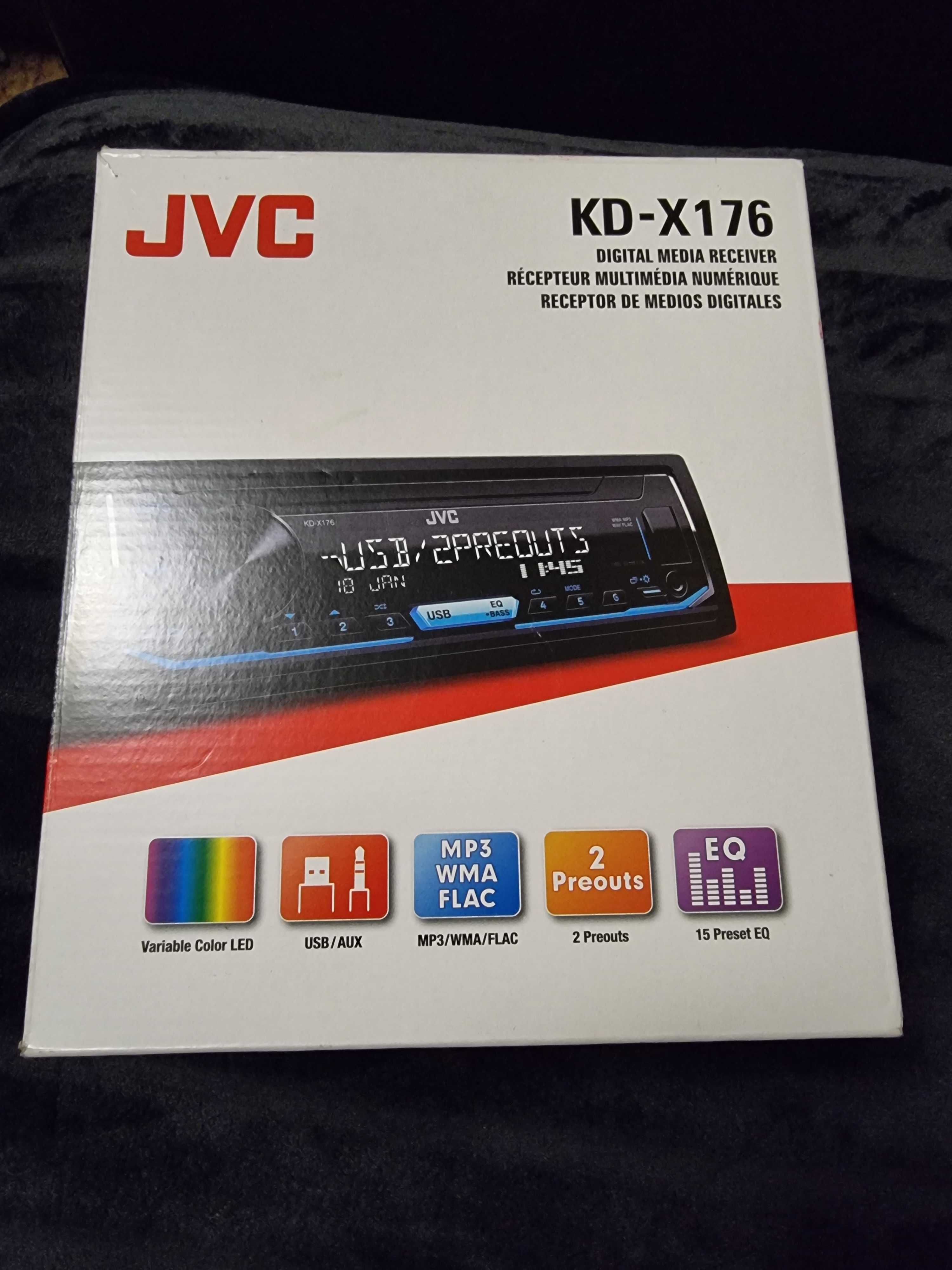 MP3 плейър за кола JVC, KD-X176, 4x50, USB Гаранция