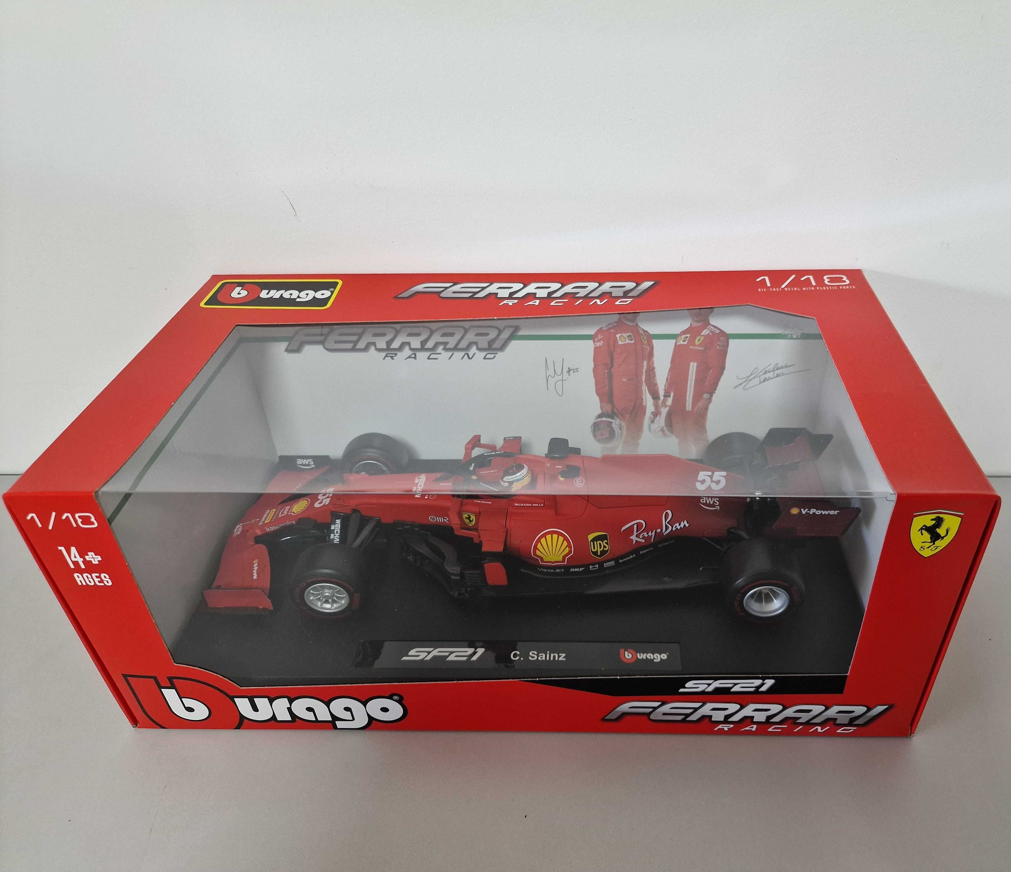 Macheta Formula 1 Ferrari SF21, Bburago. Scara 1:18 / Cadou