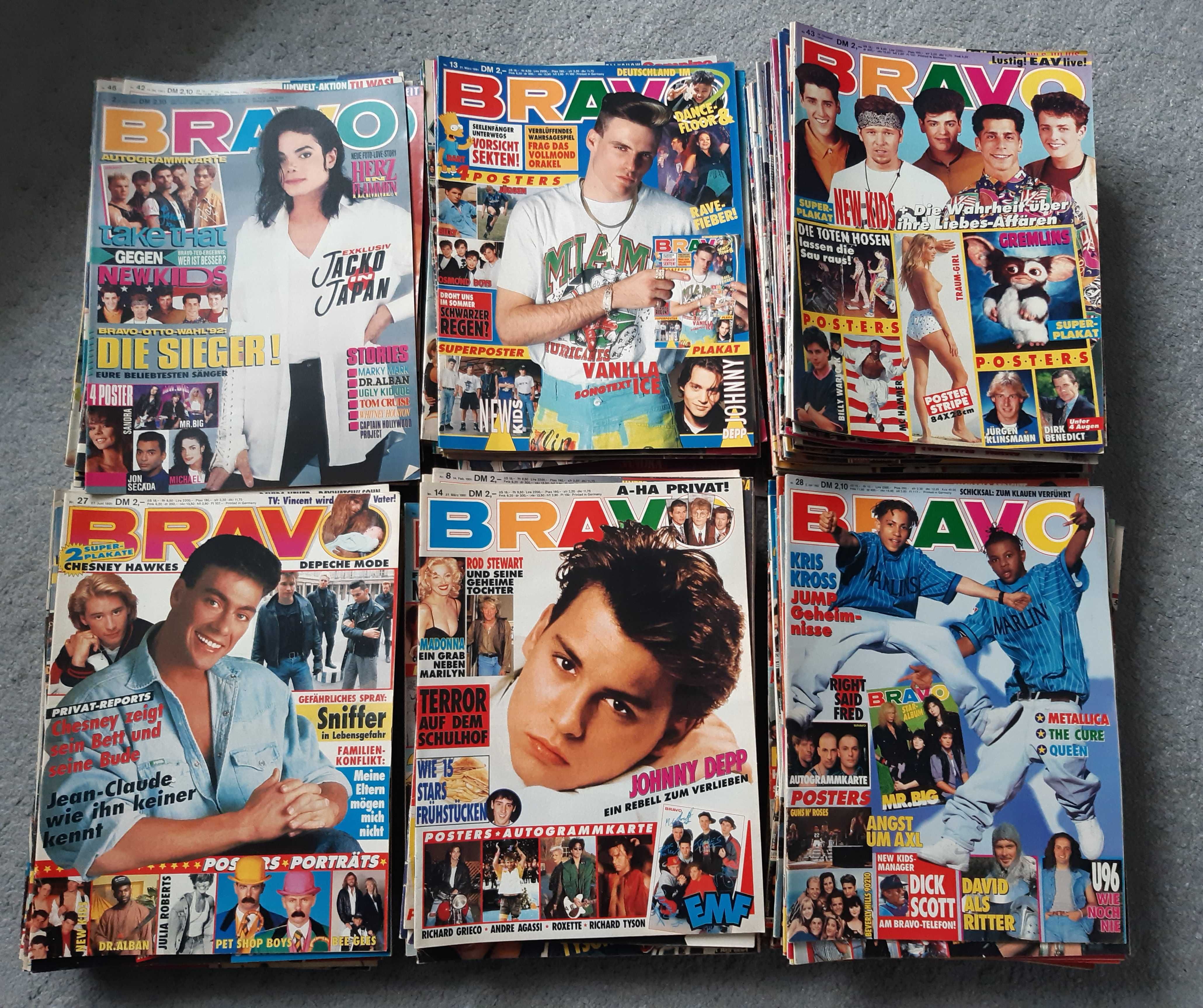 Голяма Колекция Стари Немски  Списания BRAVO 163 Броя/1990 - 1994 год.