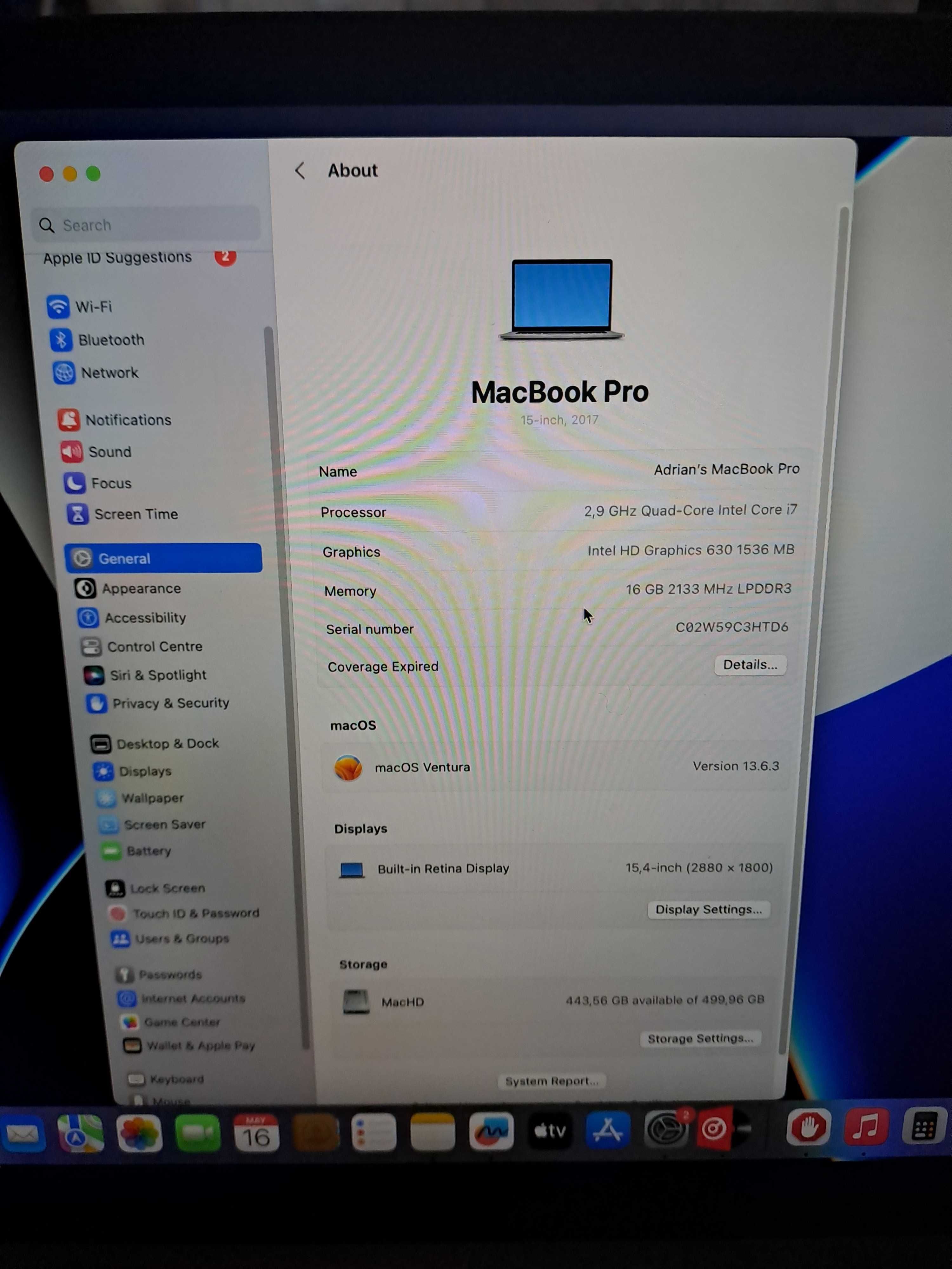 Mac Book Pro 15,4" din 2016
