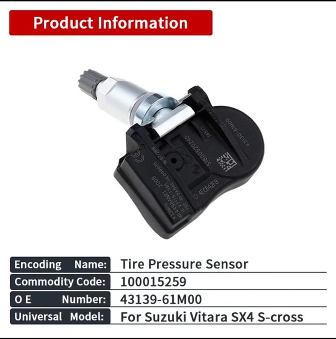 4 buc Senzori presiune roata Suzuki 433Mhz