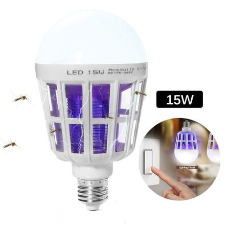Set 2 Becuri LED Anti Insecte cu lumina alba naturala puternica 15W