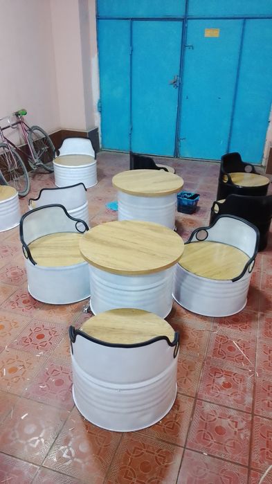 Мебель из бочки. Уникальные и креативной мебель для кафе фосфодов.