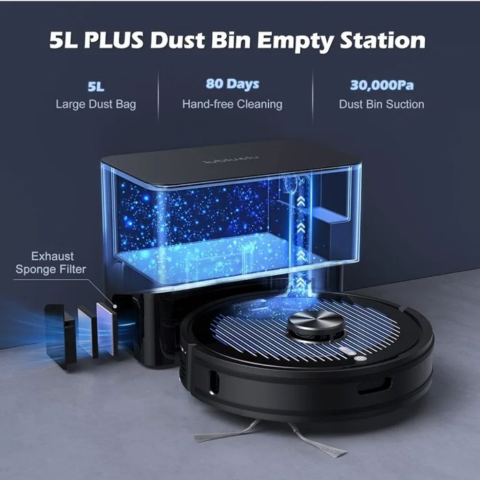 Aspirator robot mop cu statie de depozitare, navigare cu laser