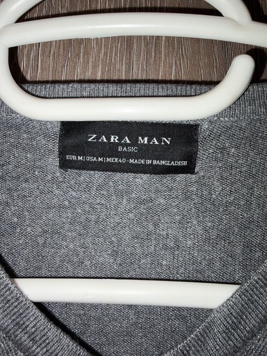 Zara Мъжки пуловер, плетена жилетка, тениска риза
