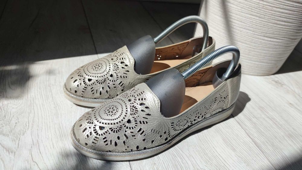 Balerini dama piele aurie Prego Shoes