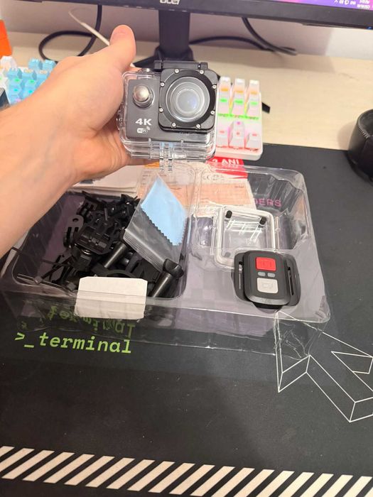 Camera myria 4k sport + suport ham pentru ea