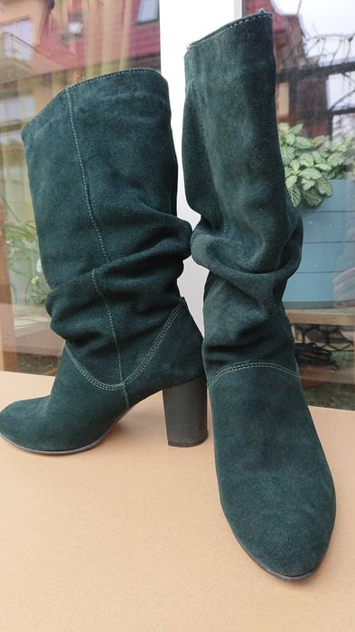 Cizme chic, piele naturală - velur, nr. 35+ mostră parfum premium!