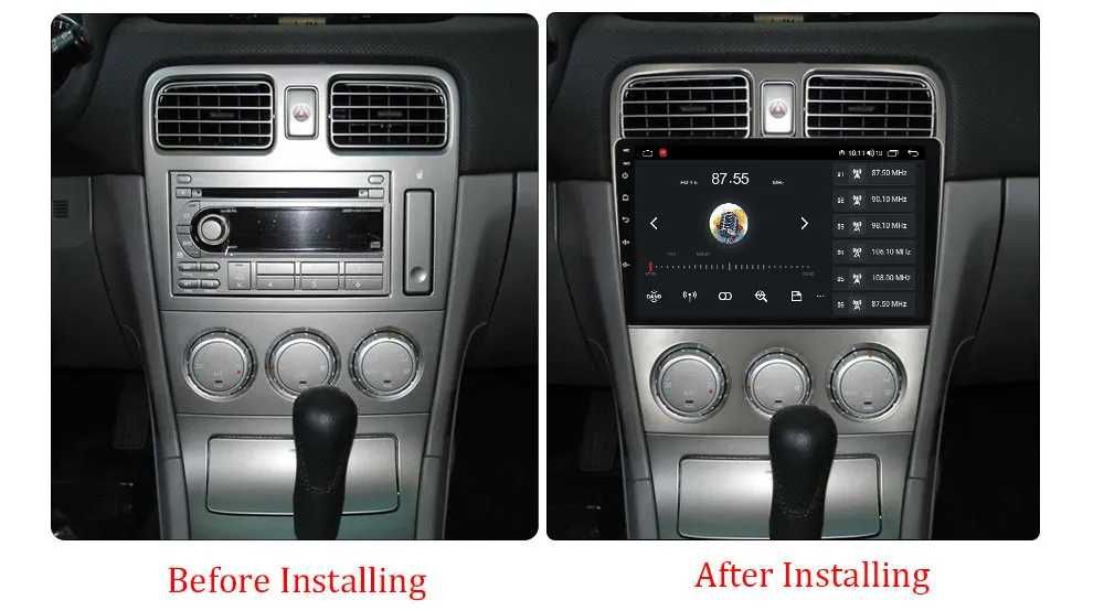 Navigatie Android 11 Subaru Forester 2002 - 2008 Waze CarPlay Montaj