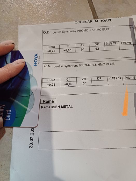 Ochelari aproape cu protectie ecran +0,25