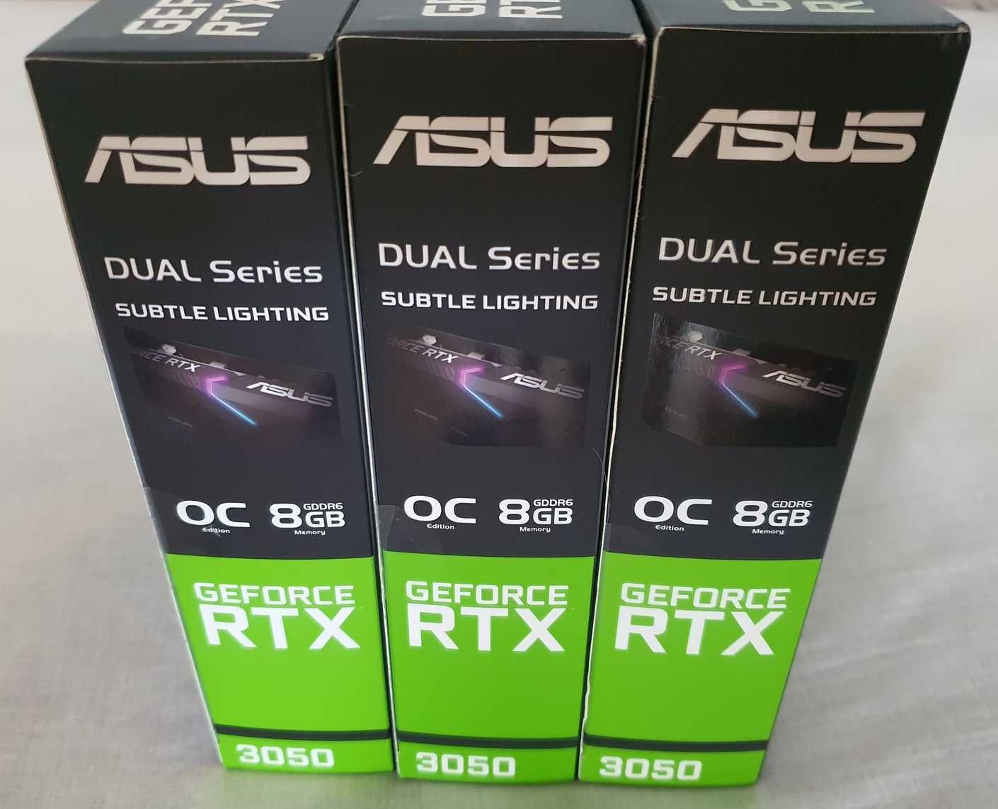 3 placi video Asus Dual GeForce RTX 3050 OC 8GB - Pachet noi sigilate