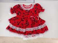 Rochiță roșie, tradiționala pentru bebe 0-6m