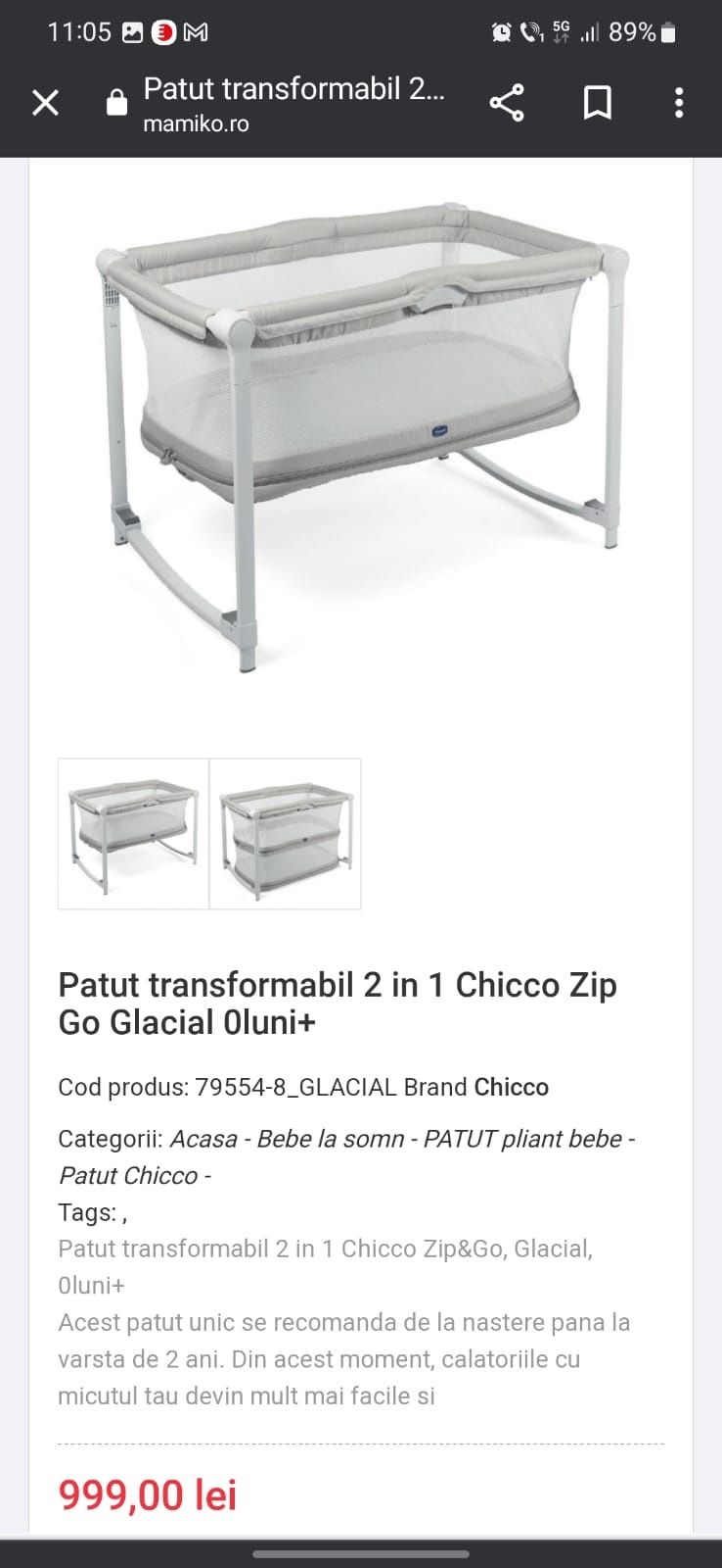 Pătut Zip & go Chicco ( 2 în 1 )