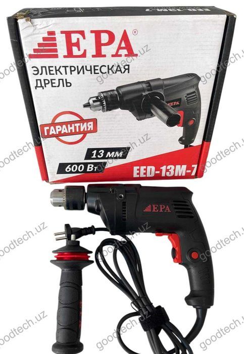 Дрель электрическая EPA EED-13M-7, Мощность 600 Вт, Макс. 2800 об/мин