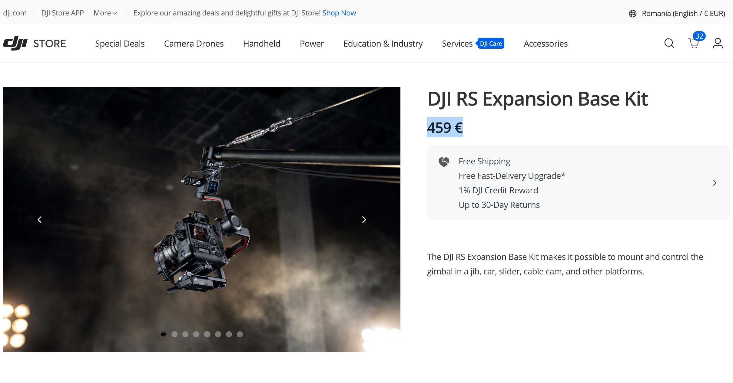 Kit montare STABILIZATOR pe macara SLIDER masina DJI RS Expansion Base