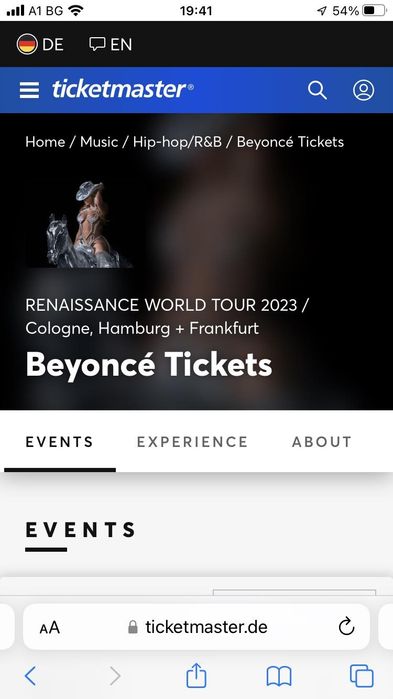 Билети за концерта на Beyonce. 