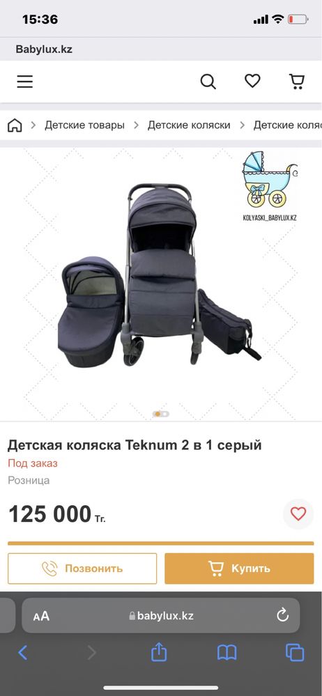 Коляска 2 в 1 Teknum