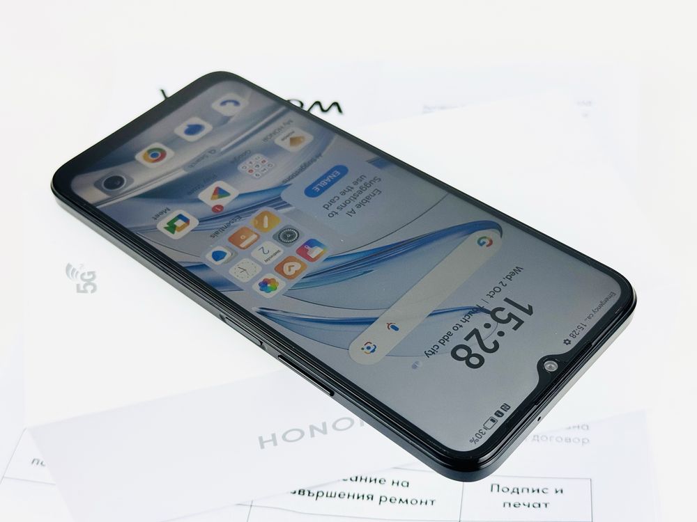 НОВ! Honor 70 Lite 5G 128GB 4RAM Black 2г. Гаранция!