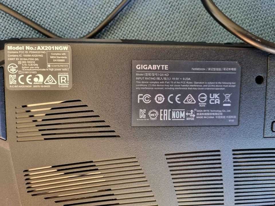 Laptop gaming Gigabyte I5 gen11, 32 GB RAM,500Gb SSD,RTX 3060