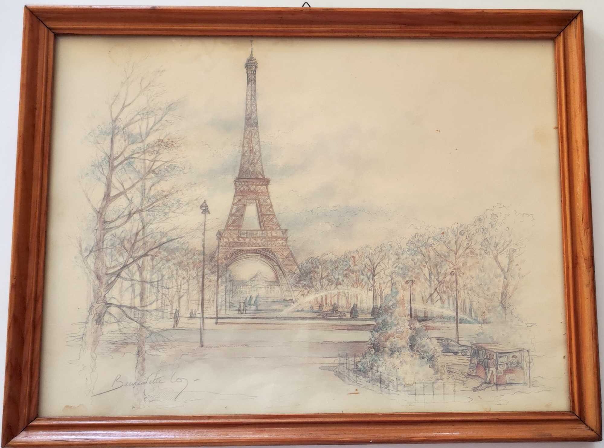 Картина Репродукция литография Paris Eiffel Tower Bernadette Voz