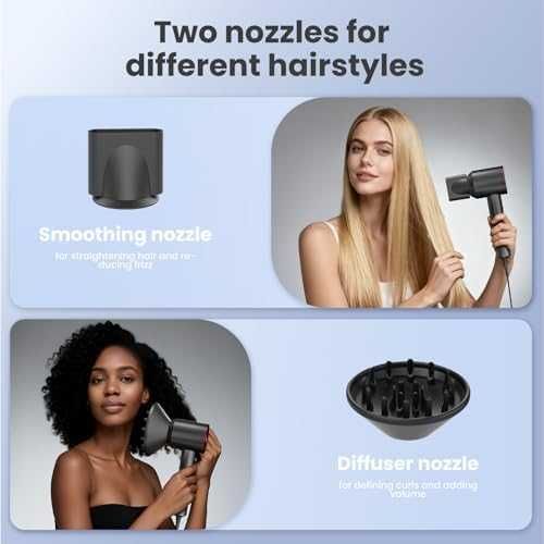 Нов Мощен йонен сешоар 110000RPM 200M йони 3 скорости 4 температури