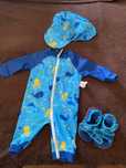 Costum baie bebe cu protecție UPF 50 + sandale înot