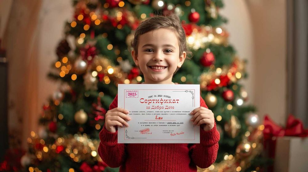 Писмо от дядо Коледа, Сертификат за Добро дете