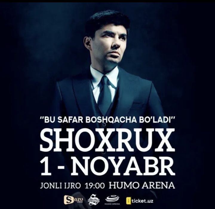 Shoxrux rep 1-noyabr kuni Humo arenadagi konsertiga 2 ta bilet