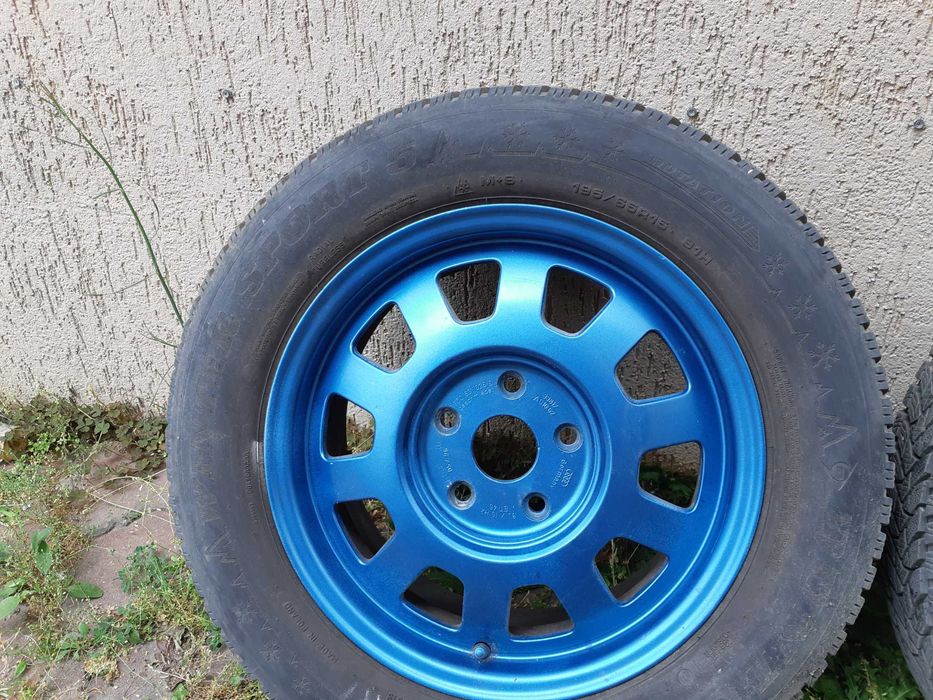 Jante 15, 5x112 Volkswagen, Audi, Seat. Plus cauciucuri iarna Dunlop.