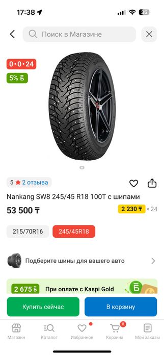 зимние Шины Nankang SW8 245/45 R18 100T с шипами