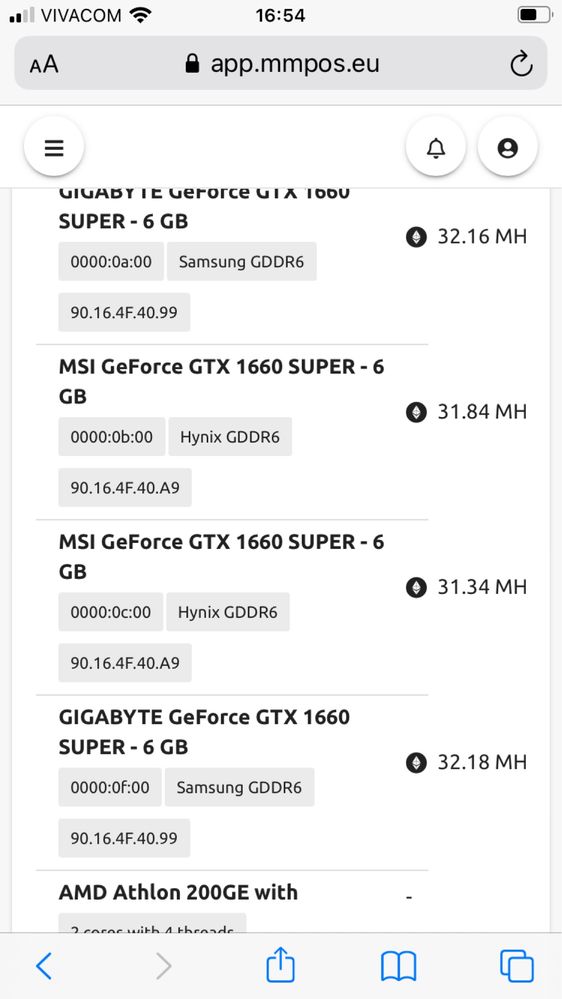 mining rig nvidia GTX 1660 super