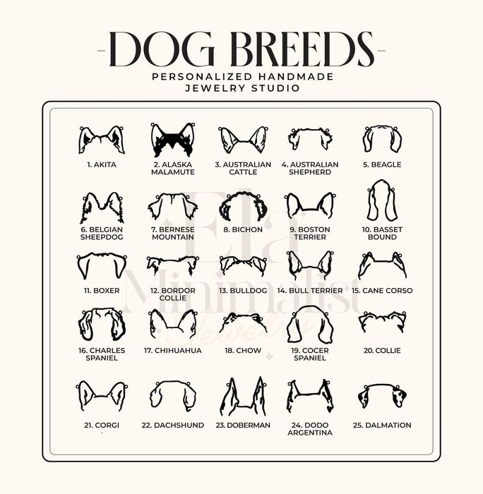 Сребърно колие с висулка във формата на кучешки уши