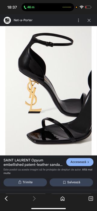 Saint Laurent Opyum black sandals 37