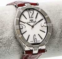 Дамски часовник Murex с червена кожена каишка и диаманти 0.18 карата